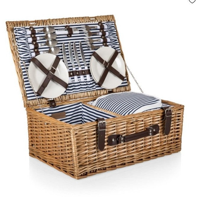 Women's picnic basket with integrated crockery set and space-saving design Bowlift