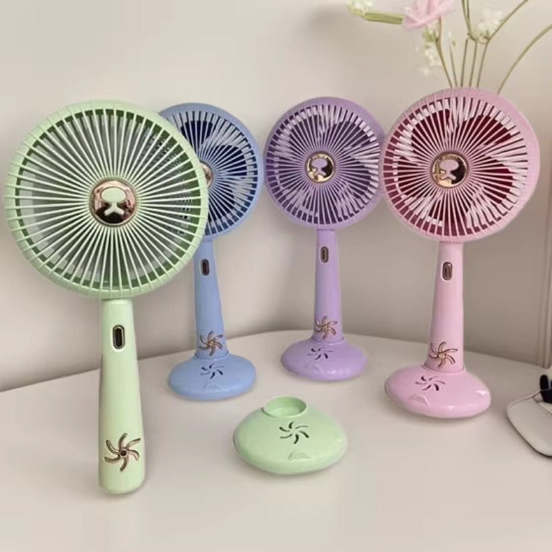 Unisex Portable Mini Fan with Ergonomic Stand and Variable Speed Control Bowlift