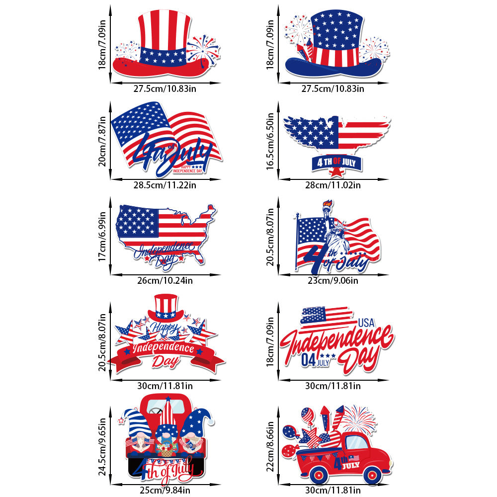 Unisex nan patriotic hanging decoration set with multi-part USA motifs for door and window Bowlift