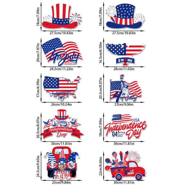 Unisex nan patriotic hanging decoration set with multi-part USA motifs for door and window Bowlift