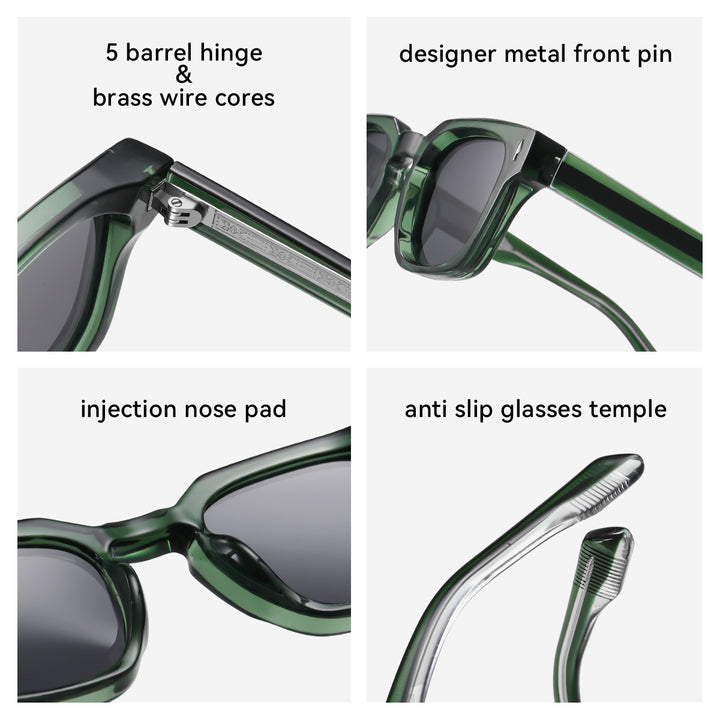 Women's fashionable sunglasses with square frame and gradient lenses Bowlift