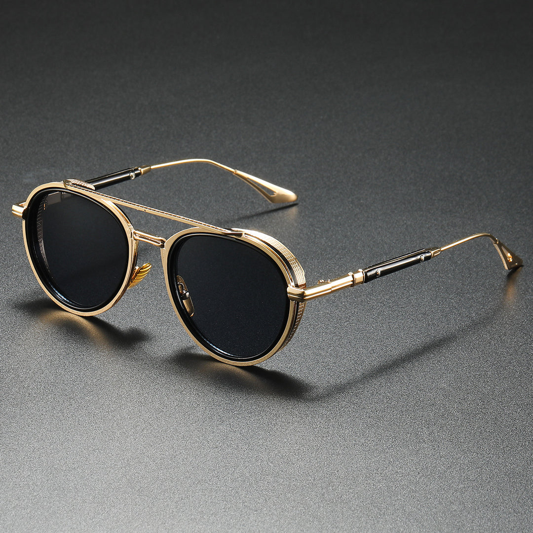 Women's Designer Sunglasses with Luxurious Metal Frame and Retro Accents Bowlift