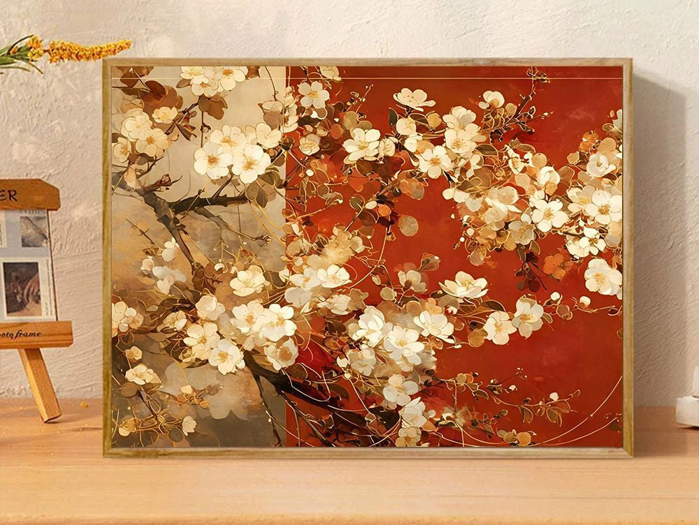 Floral-Themed Decorative Art Print Bowlift