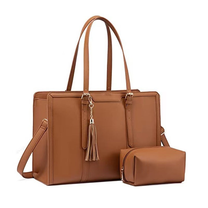 Elegant and Spacious Handbag with Removable Cosmetic Pouch Bowlift