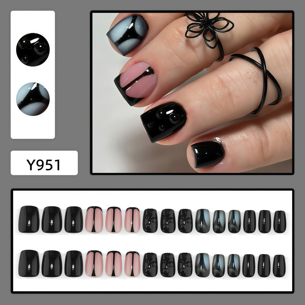 Artificial Nail Set with Elegant Geometric Designs Bowlift