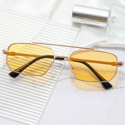 Women's fashionable geometric glasses with lightweight metal frame Bowlift
