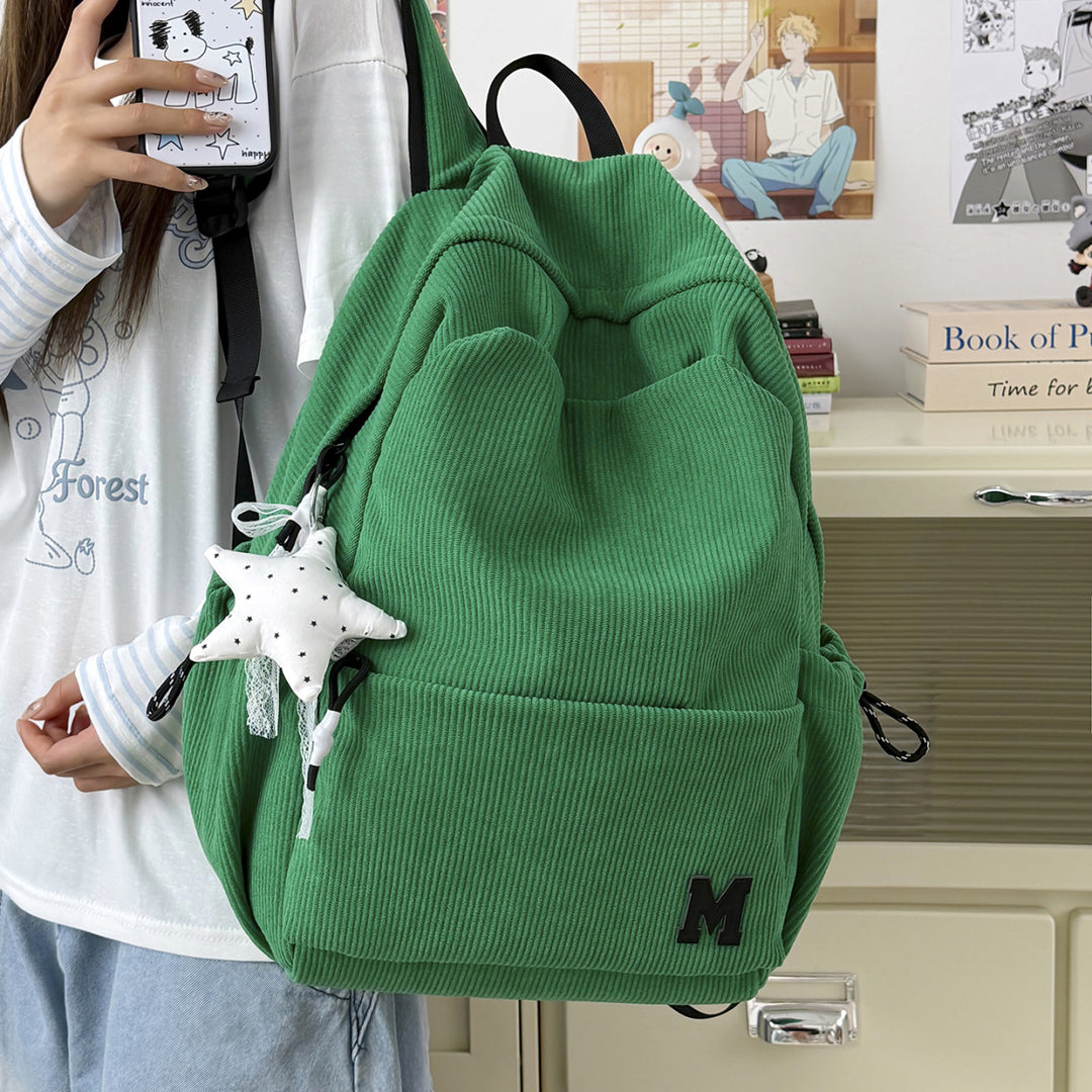 Corduroy Casual Backpack Bowlift