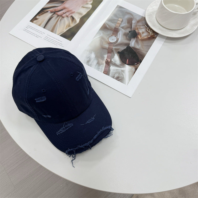 Men's Distressed Vintage-Style Baseball Cap Bowlift