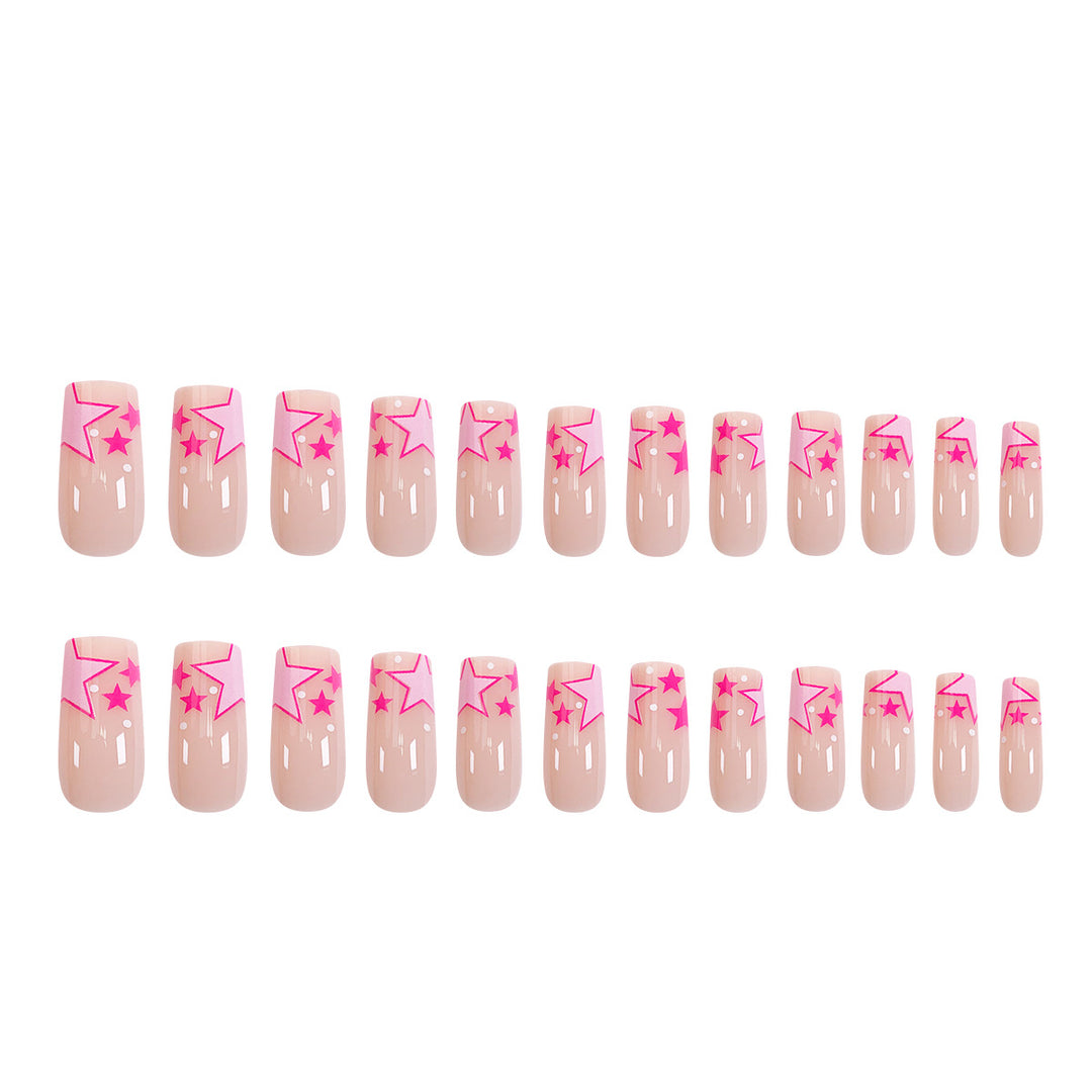 Artful nail art with neon colored stars Bowlift
