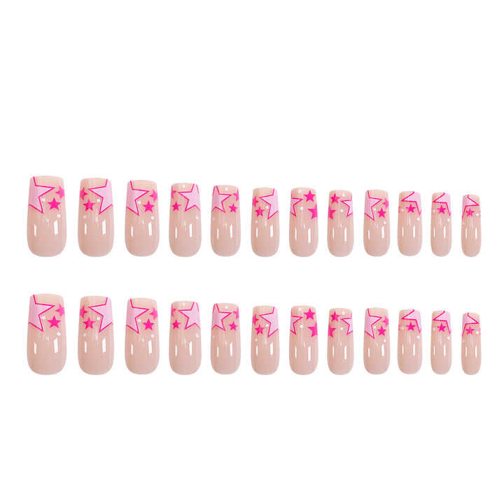 Artful nail art with neon colored stars Bowlift