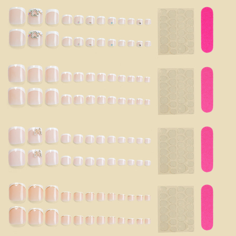 Elegantly Styled French Tip Nail Art Set Bowlift