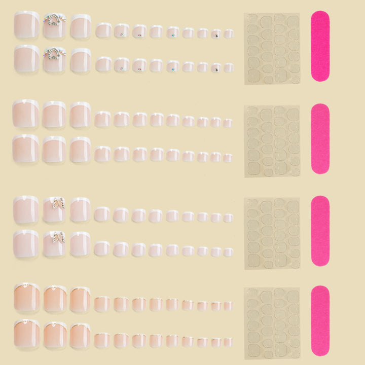 Elegantly Styled French Tip Nail Art Set Bowlift