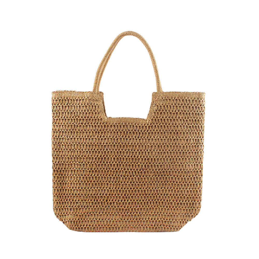 Handbag Made From Handwoven Natural Material With Large Carrying Handles Bowlift