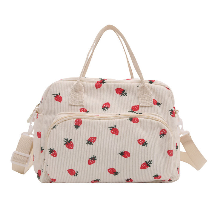 WoPlayful Strawberry Print Crossbody Bag Bowlift