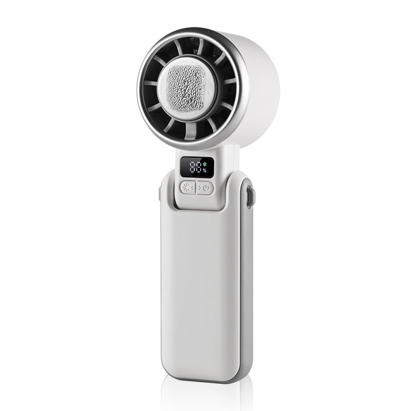Women Portable Handheld Fan with LCD Display and Variable Speed Control Bowlift