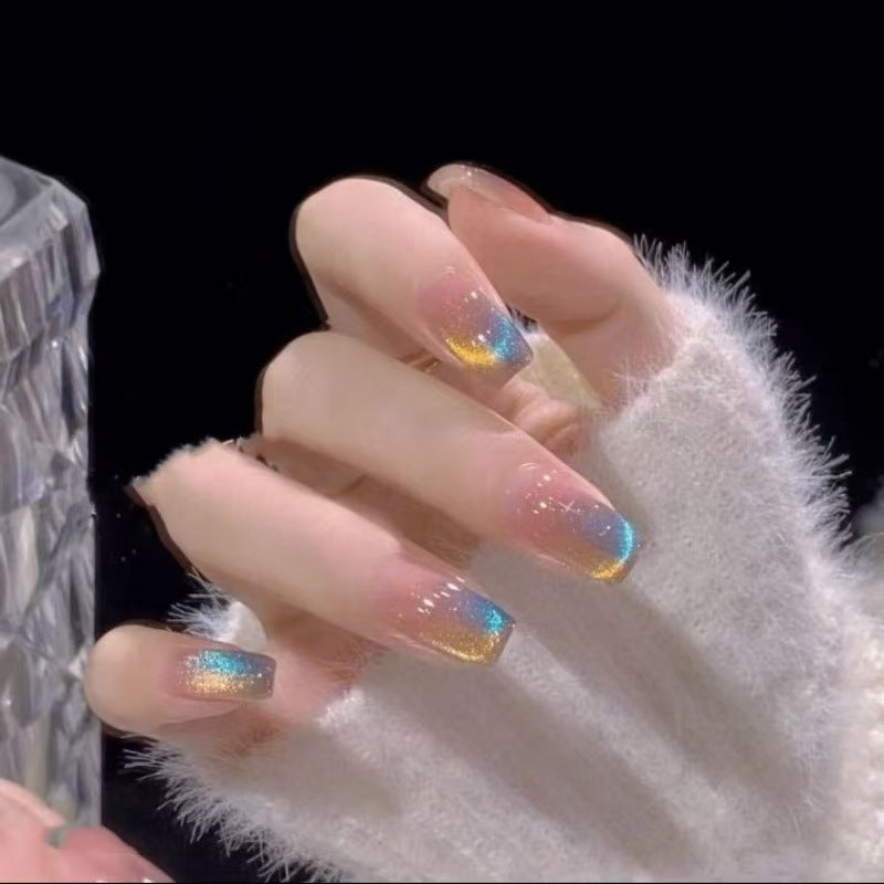 Artificial Nail Set with Modern Gradient Color Bowlift