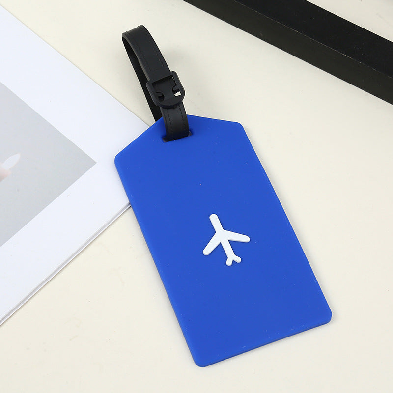silicone travel luggage tag world map airplane design with adjustable strap Bowlift