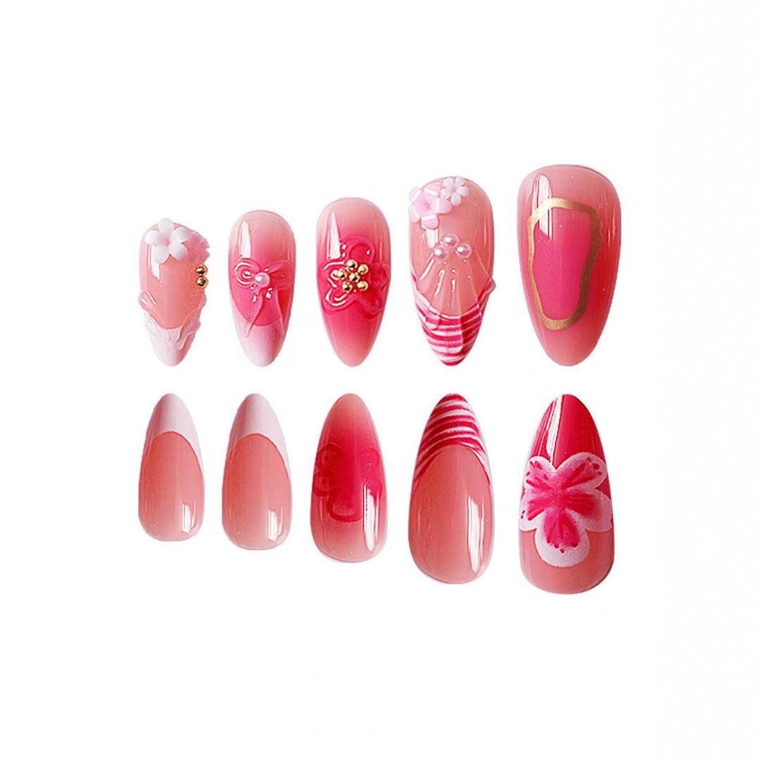 Floral Gel Nail Art Extensions Bowlift