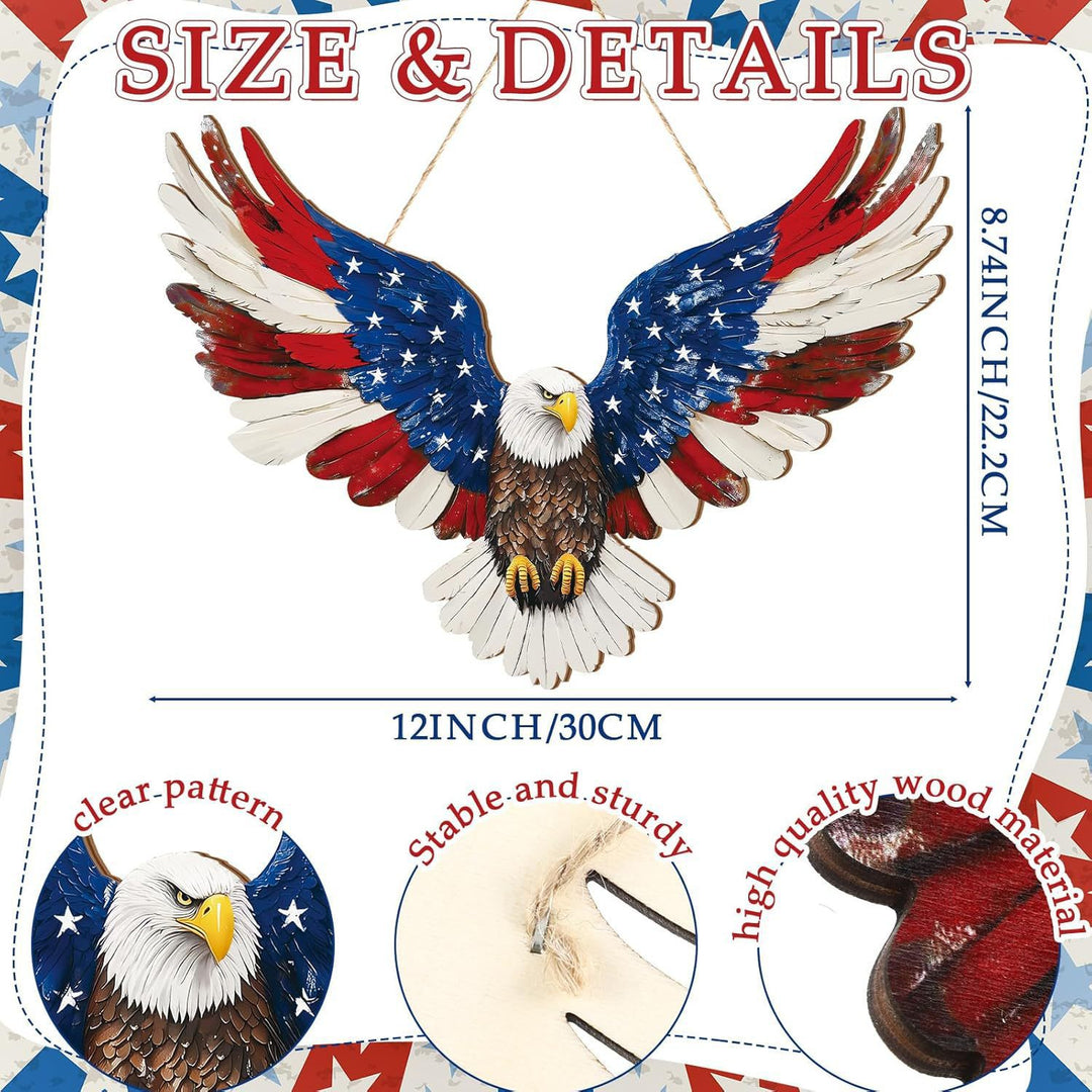 Unisex nan patriotic star wooden welcome wreath with jute hanger Bowlift