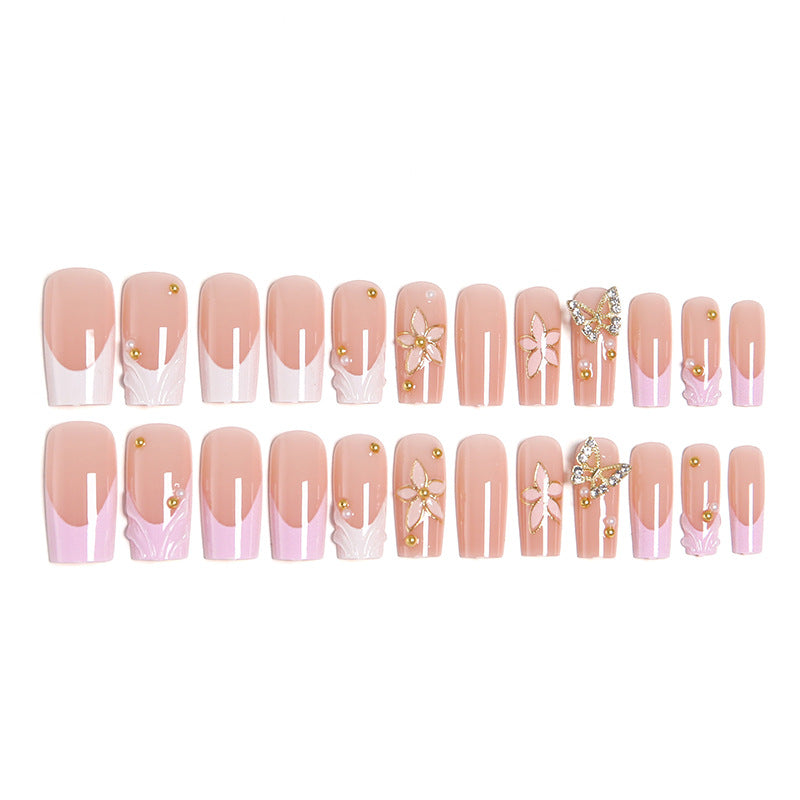 Artificial Nail Tips with Floral Accents Bowlift