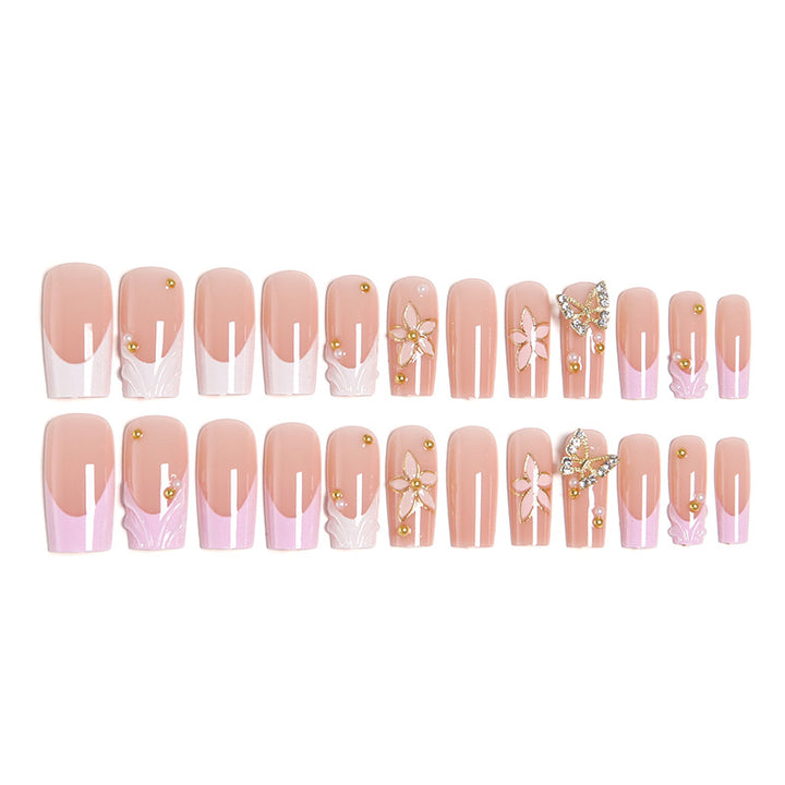 Artificial Nail Tips with Floral Accents Bowlift
