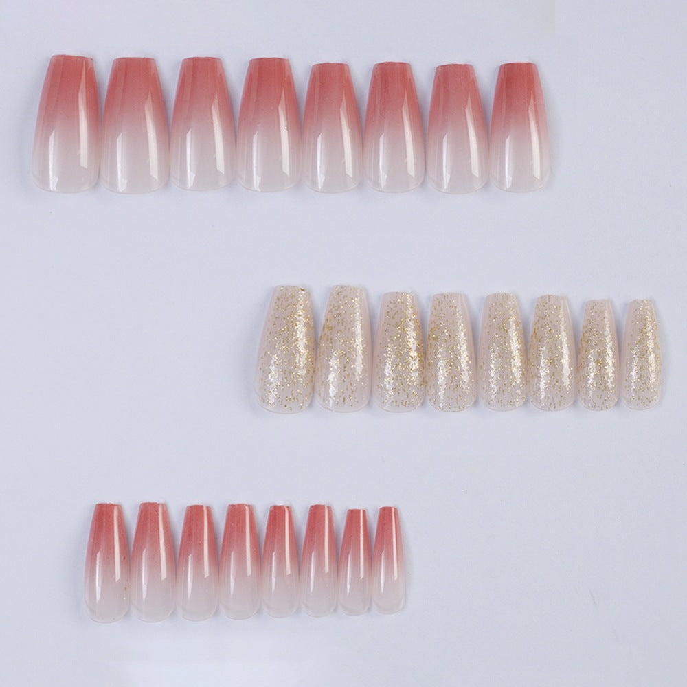 Glamorous artificial nails in modern glitter gradient design Bowlift