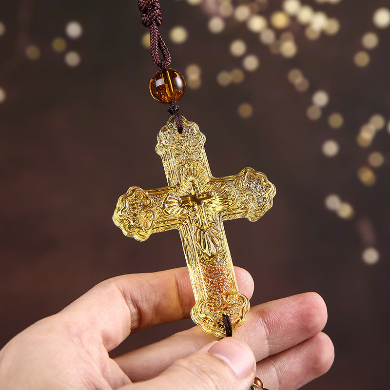 BowLift | Crystal Cross Car Pendant