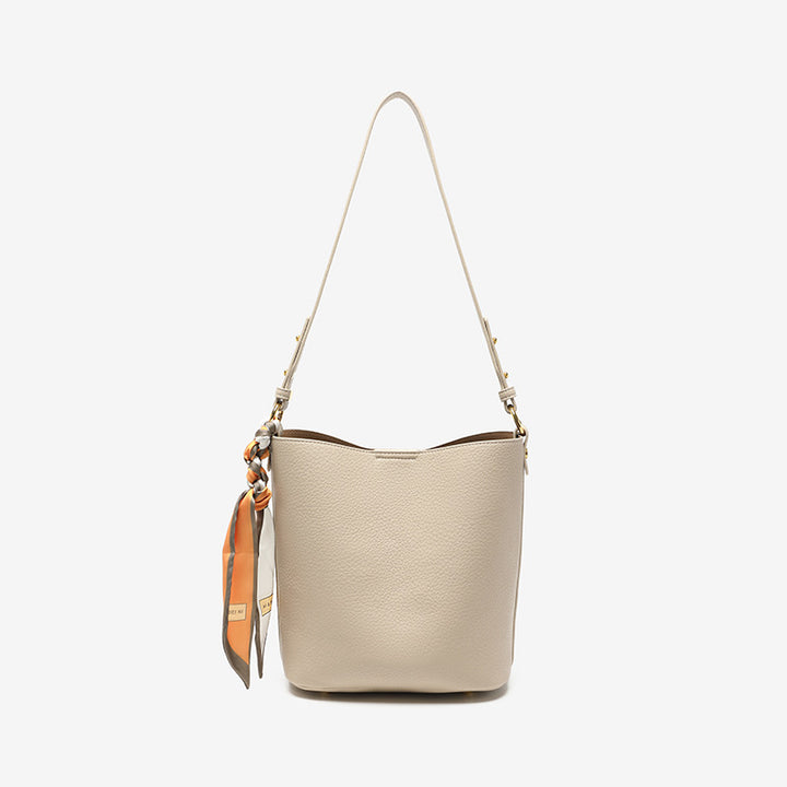 Textured Leather Bucket Bag Bowlift