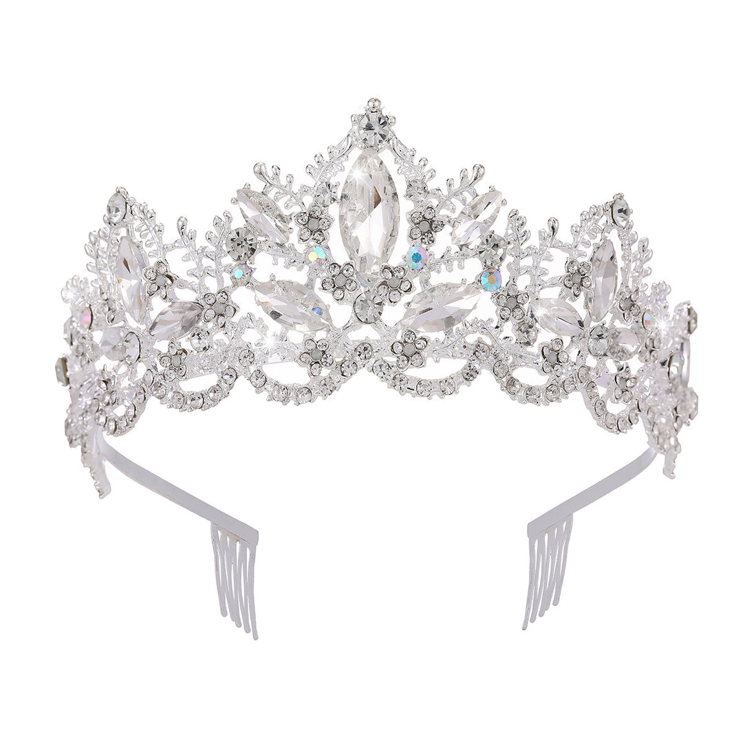 Ladies Glamorous Tiara with Sparkling Crystal Decorations Bowlift