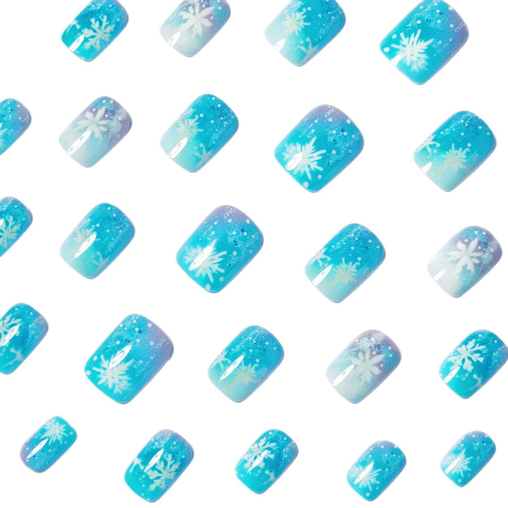 Artificial nails with winter snowflake design Bowlift