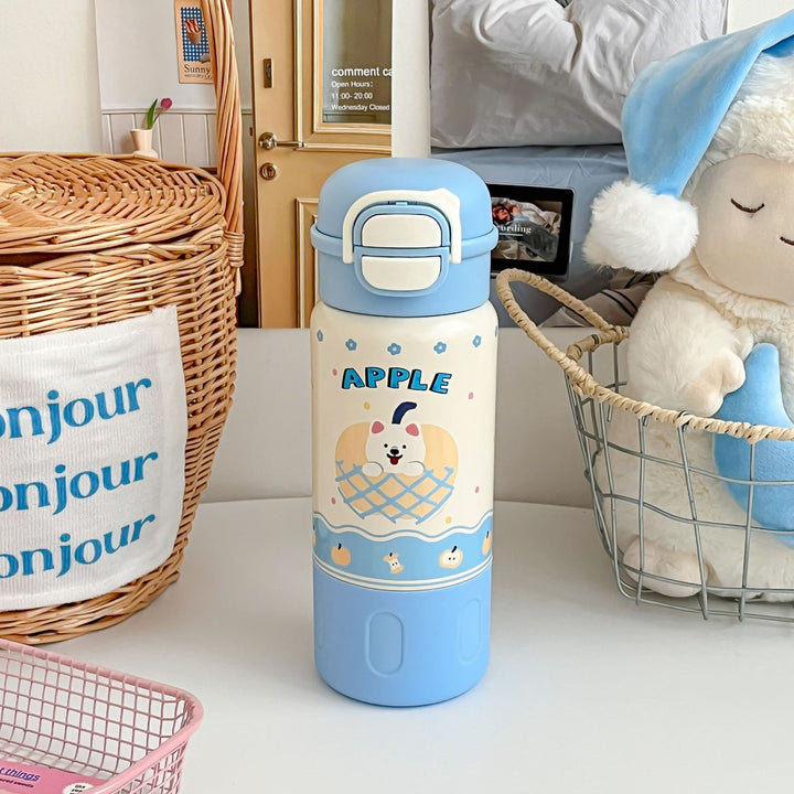 Ladies Insulated Water Bottle with Cheerful Dog Design Bowlift