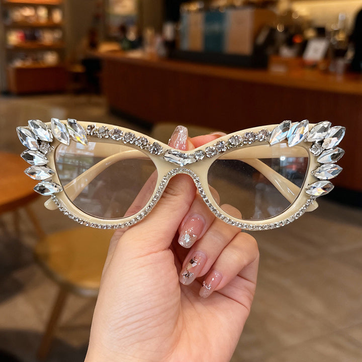 Luxury Cat-Eye Rhinestone Sunglasses Bowlift