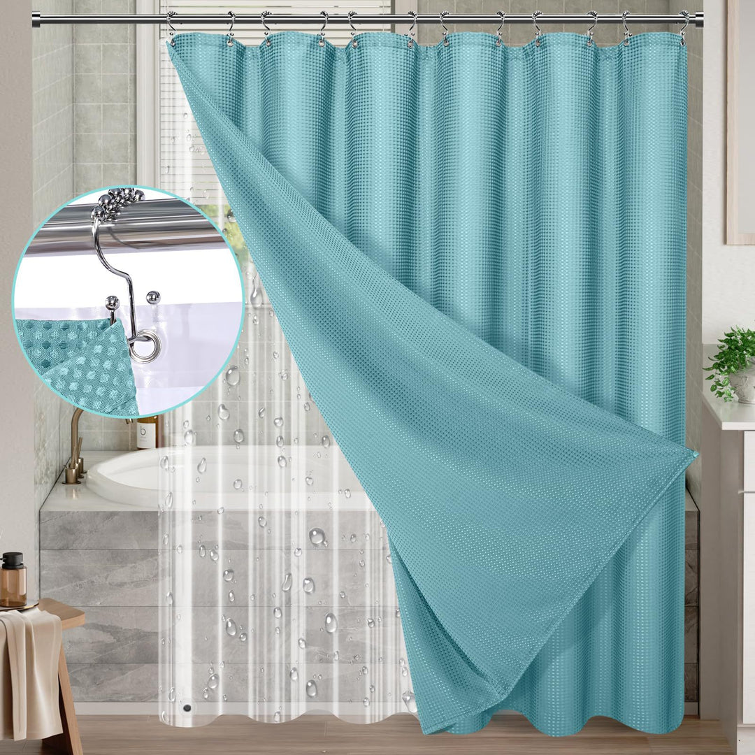Textured Waterproof Shower Curtain Bowlift