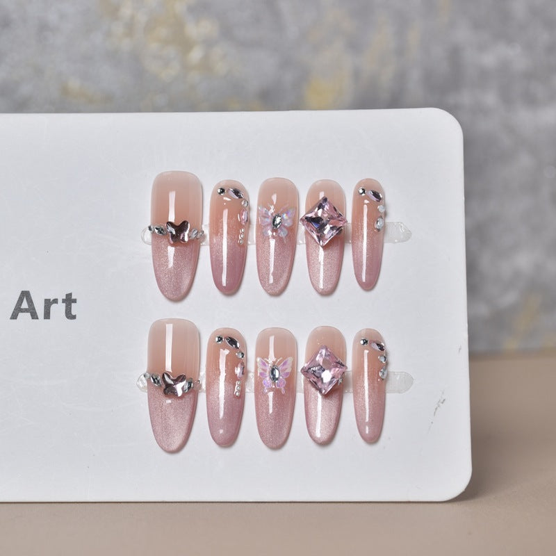 Elegant Crystal-Embellished Press-On Nails Bowlift
