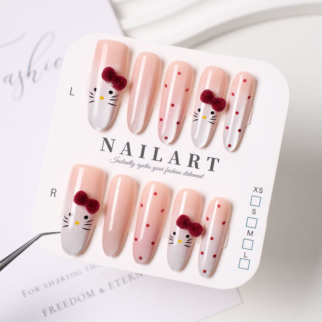 Artistic 3D Butterfly Press-On Nail Set Bowlift
