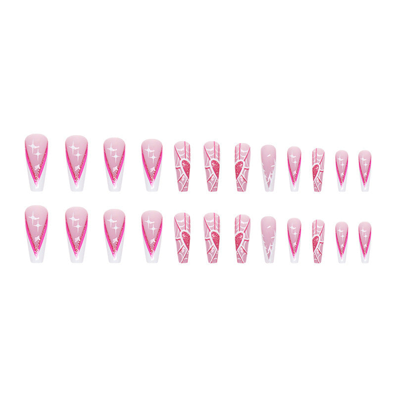 Artistic Spider-Web Press-On Nail Tips Bowlift