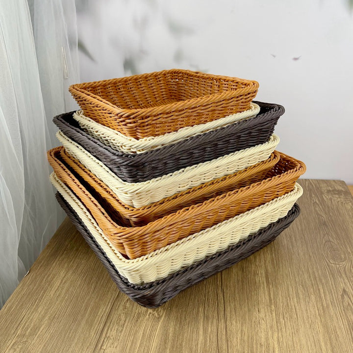 Women rectangular woven storage basket Bowlift