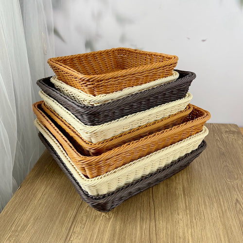 Women rectangular woven storage basket Bowlift