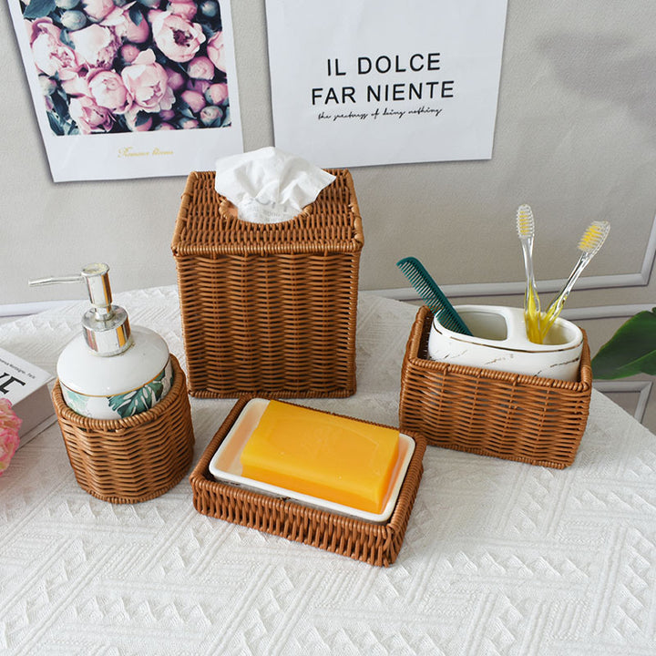 Handcrafted Woven Storage Basket with Open Top Bowlift