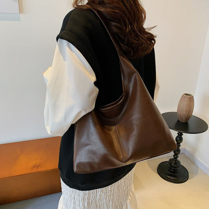 Contemporary Leather Shoulder Bag Bowlift
