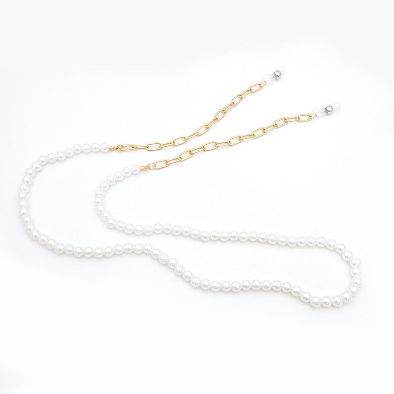 Pearl jewelry chain with golden link chain Bowlift