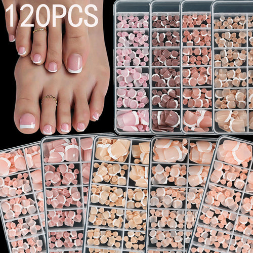 French Tip Gel Toenail Set Bowlift