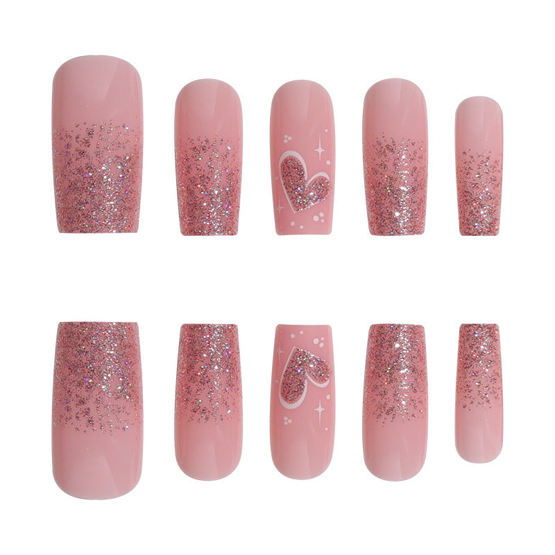 Elegant Glittery Press-On Nail Set Bowlift