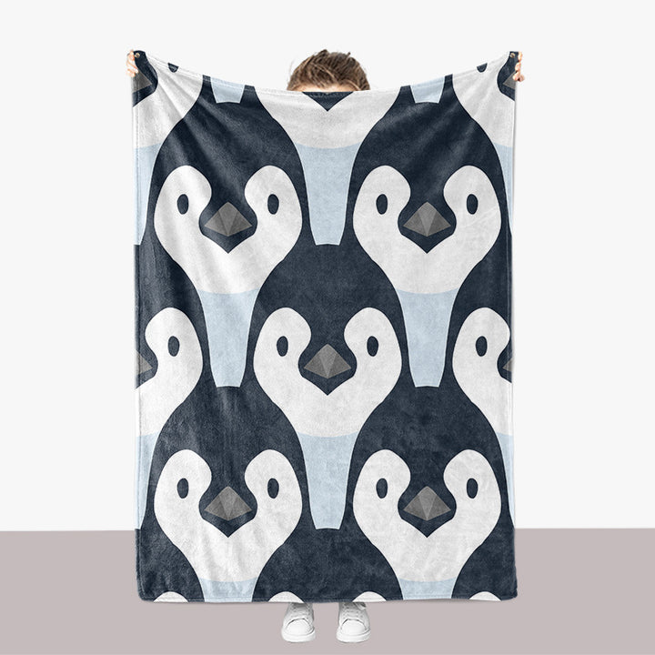 Penguin-Themed Plush Throw Blanket