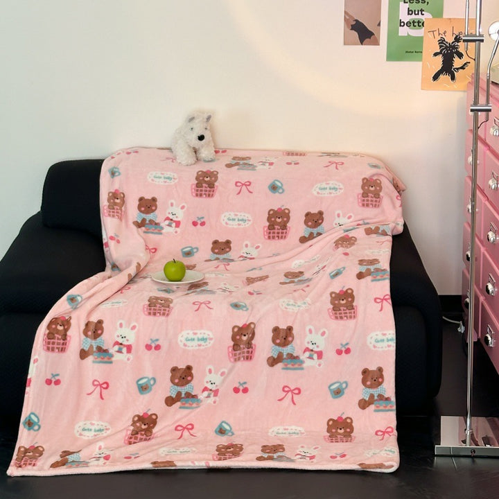 Cozy Plush Cartoon Dog-Themed Throw Blanket