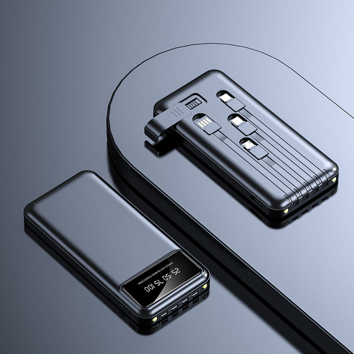 Multifunctional power bank with integrated charging cable and digital display Bowlift