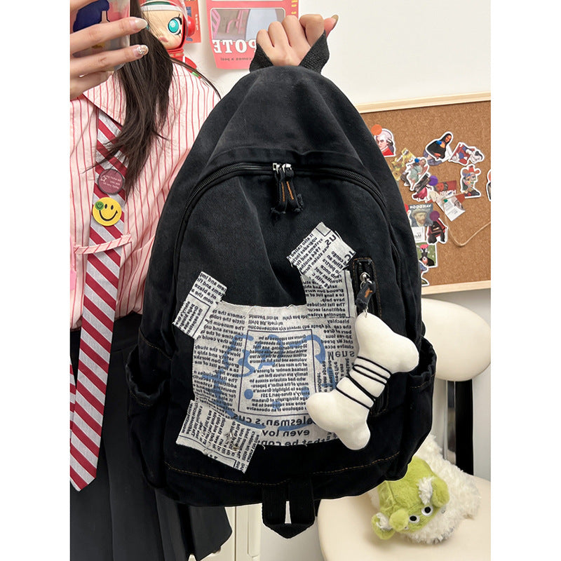 Artistic Multi-Pocket School Backpack Bowlift