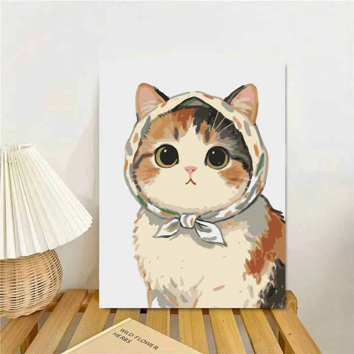 Cat-Themed Illustrated Wall Art Print Bowlift