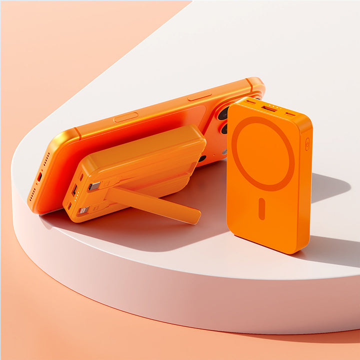 Portable power bank with magnetic function and integrated stand Bowlift
