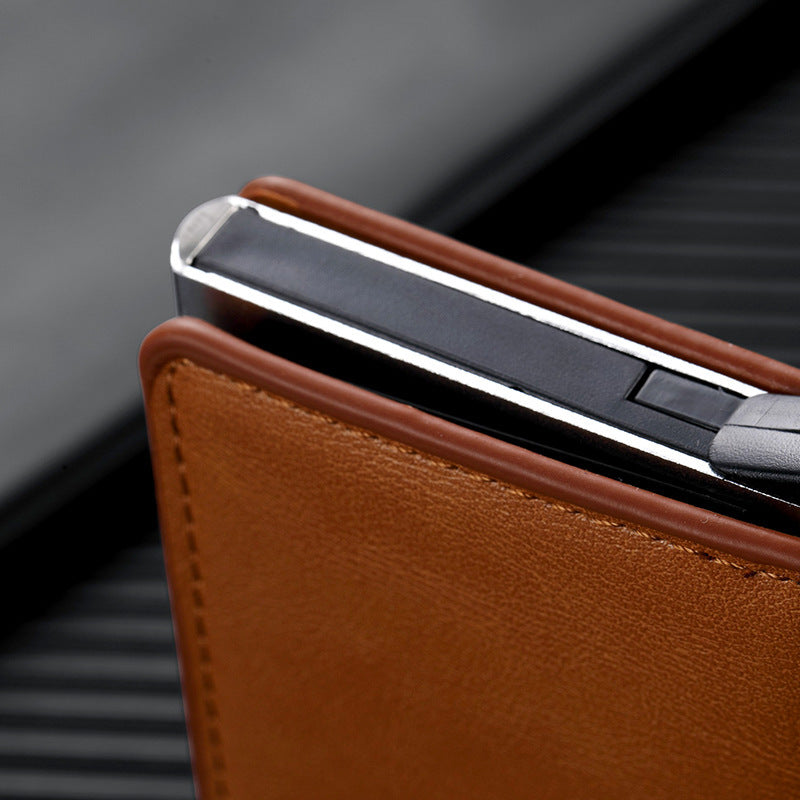 Premium Leather Business Card Holder Bowlift